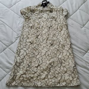 Cream and black lace dress